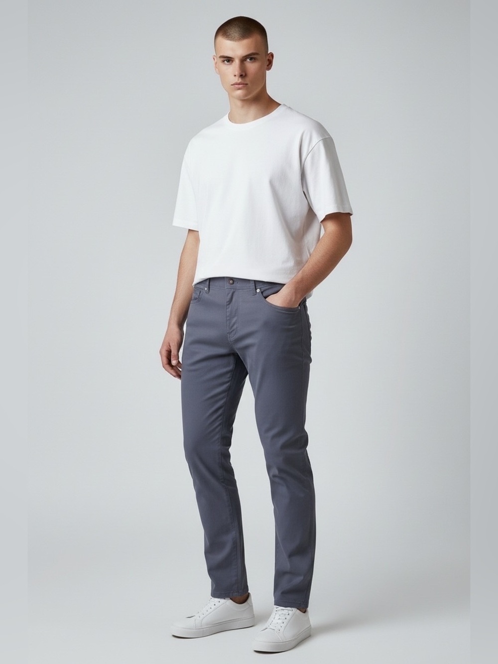 Calvin Klein Men’s Size 38X30 Gray Flat Front Straight Leg Chino Pants